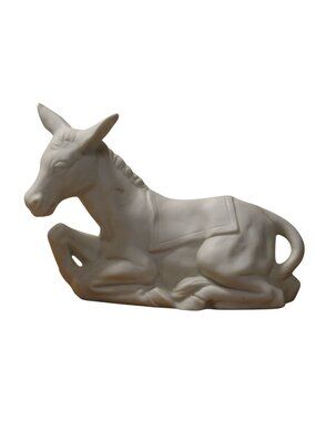 Vtg Homco Donkey White Porcelain Bisque Replacement 1984 Nativity #5621